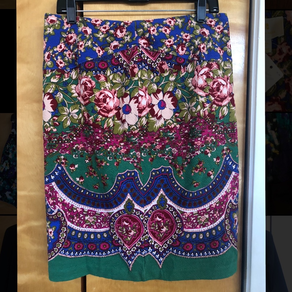 Anthropologie colorful pencil skirt